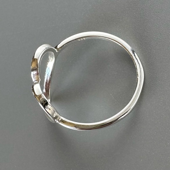 Sterling Silver Open Heart Ring - Minimalist Love Jewelry - Picture 4 of 14